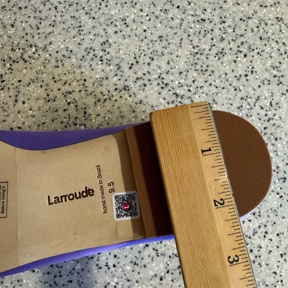 Larroude’ Purple satin Blair Mary Jane battle flats with adjustable buckle.9.5 - Picture 14 of 14